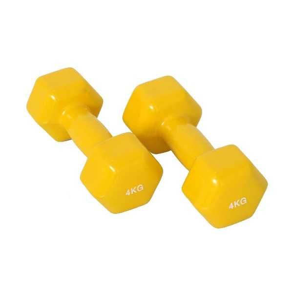 Винилови Гирички 2 × 4 кг / Vinyl Dumbbells / Цветни Гири за Аеробика