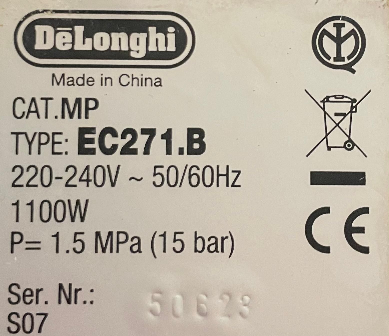 De'Longhi EC271.B Coffee Machine