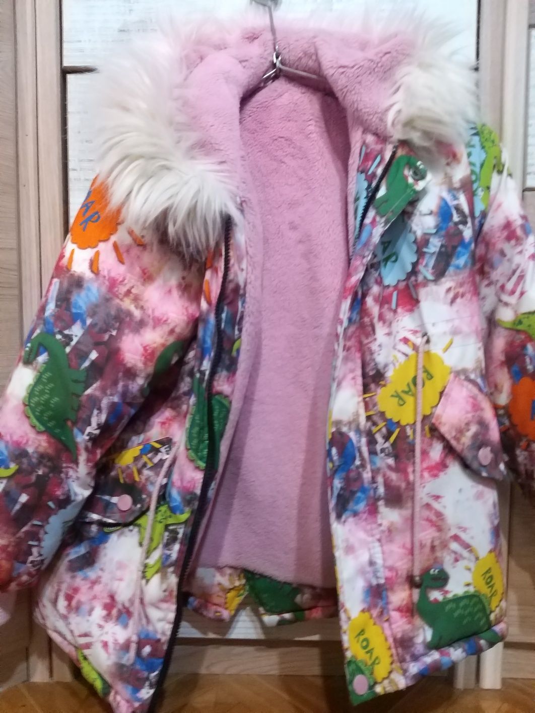 Куртка для девочки зимняя парка на 5-7 лет мягкая тёплая