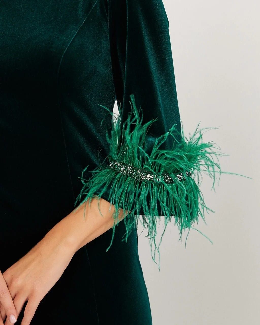 Rochie de catifea cu fulgi naturali