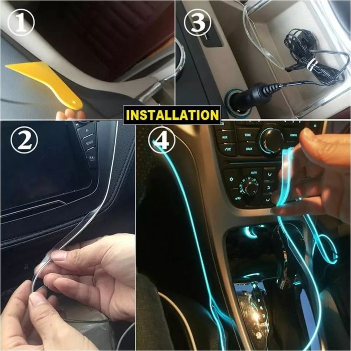 Fir Neon Flexibil Led RGB Lumina Ambientala Auto Bluetooth