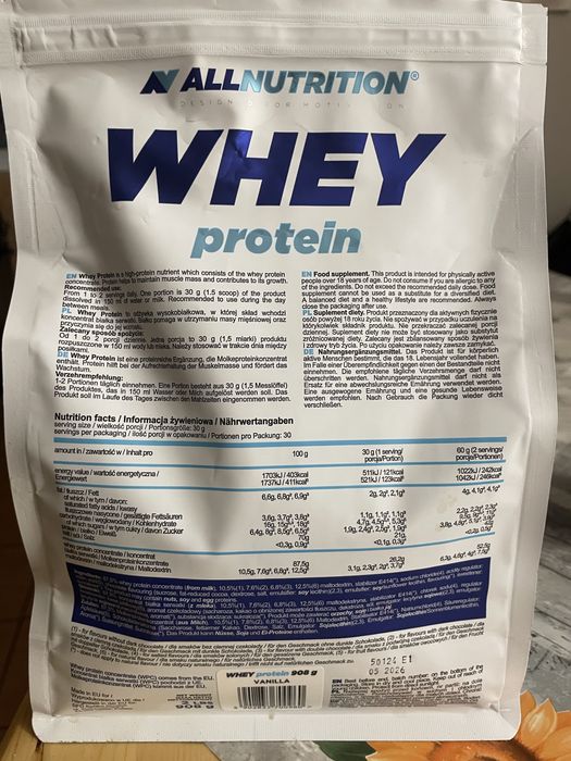 pudra proteica de vanilie AllNutrition