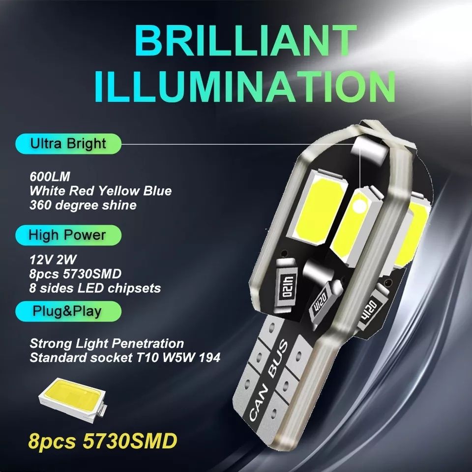 Bec Led P21W,T10, T15, Consum mic, luminozitate crescuta, model 2021