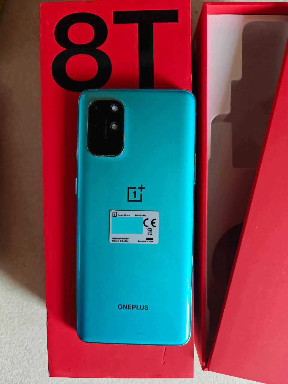 OnePlus 8T, Dual SIM, 128GB/8GB, 5G, Aquamarine Green + folii si huse