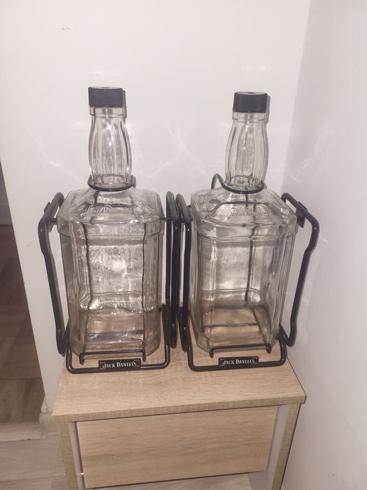 sticle goale si suport leagan metalic Whiskey jack Daniels 40gr 3 litr