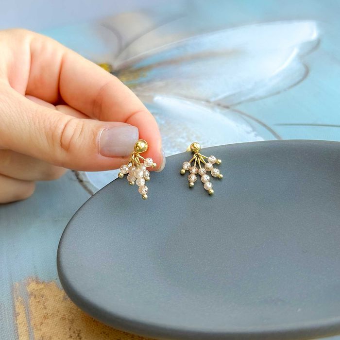 Ръчно изработени обеци от Неръждаема стомана с Цирконий (2 цвята)