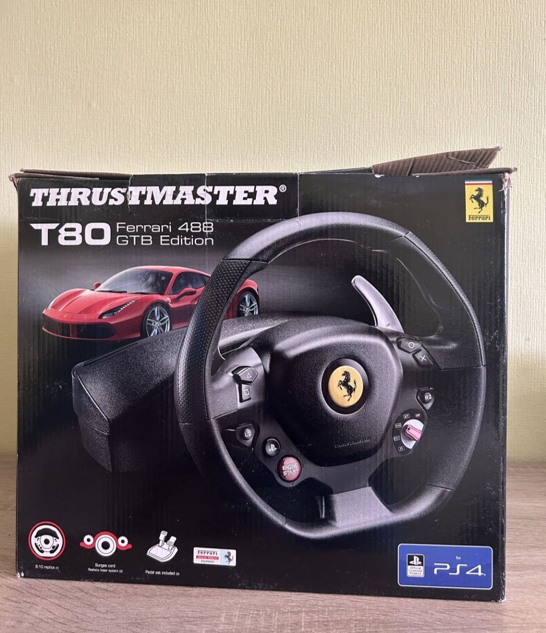Волан с педали THRUSTMASTER T80 Ferrari 488 GTB Edition НЕ ИЗПОЛЗВАН !