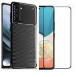 Husa Impact Case Neagra si Folie Sticla Curbata Samsung S21/S23/S24 FE
