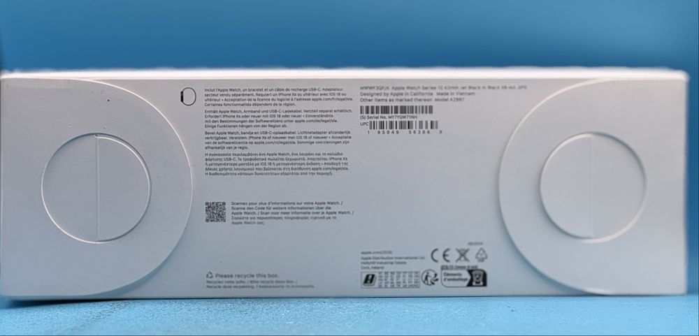 НОВ!!! Apple Watch 10 GPS, Jet Black Aluminum Case 42mm, Black Sport