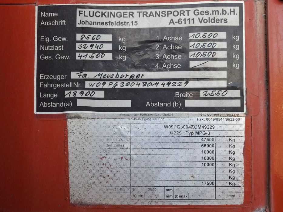 Trailer MEUSBURGER MPG-3 cu alveole