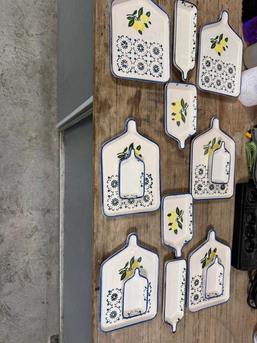 Японски сет чинии за хранене с декорация 14бр