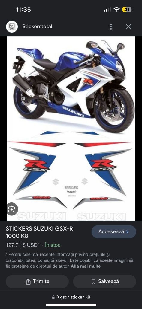 Kit stickere suzuki gsxr k7 k8 diferite modele si culori 600 750 1000