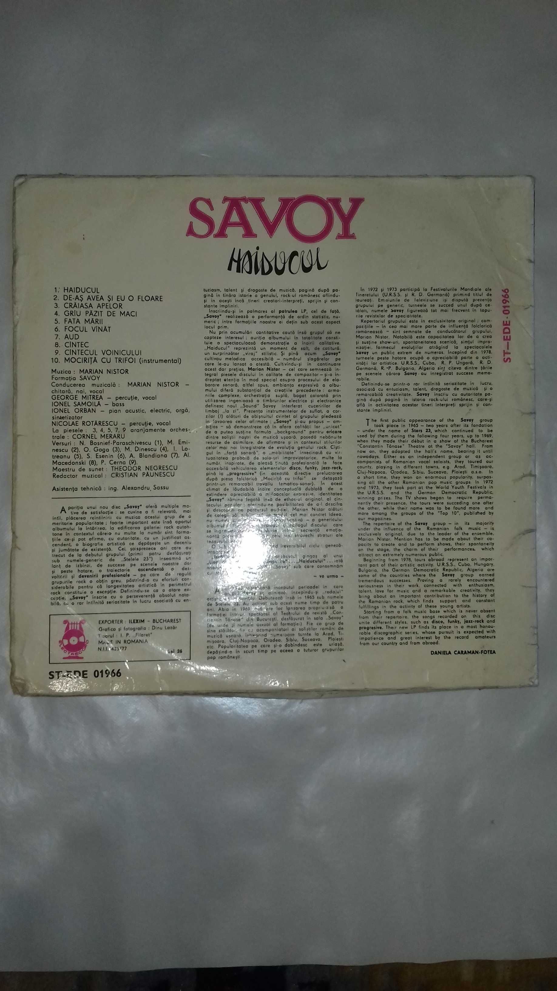 vinil SAVOY _ HAIDUCUL vinil original ectrecord