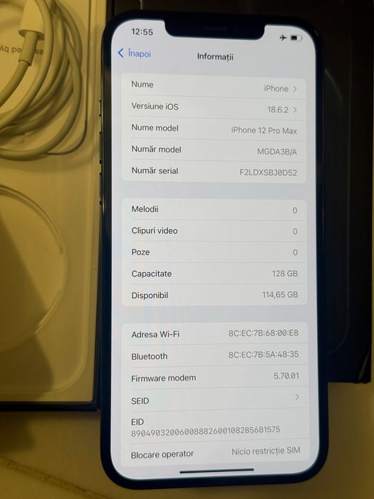 Iphone 12 PRO MAX 128gb, FullBox, Impecabil - fara nici o zgarietura