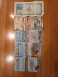 5 bancnote uzate (5000 lei 1944, 500 lei 1992, 3 x 2000 lei eclipsa)