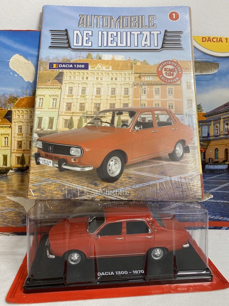 Hachette Dacia 1300 roșie scara 1:24 macheta vintage