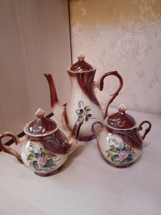 Комплект чайный из 3-предметов,тонкий фарфор
