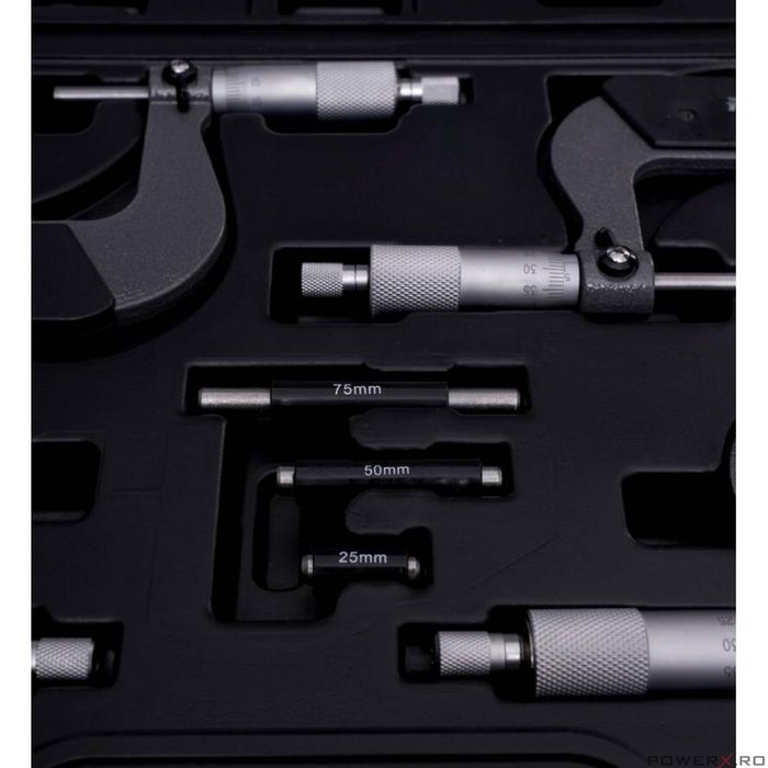 Set micrometru mecanic, 0-100 mm, 8 piese, Kraft