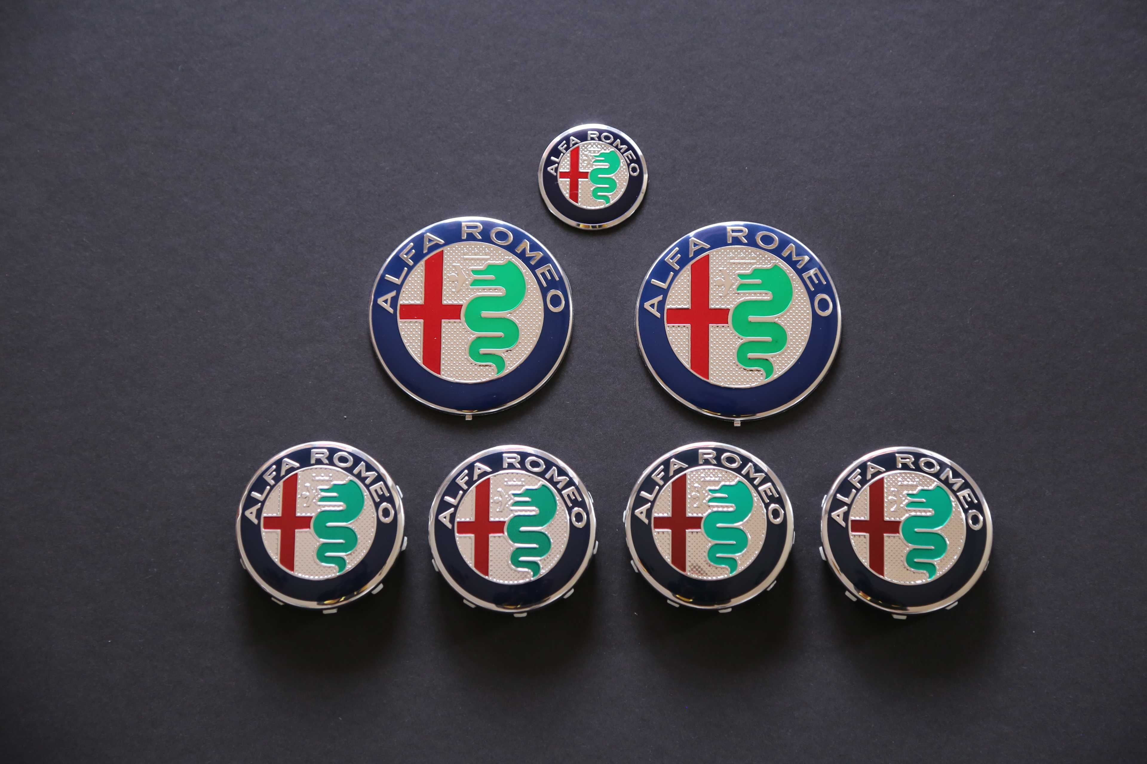 Set emblema sigla stema capace roti volan Alfa Romeo