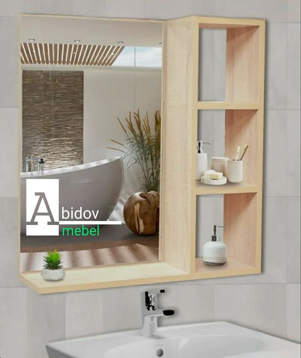 Универсальный навесной шкаф с зеркалом для  прихожей и ванной комнаты