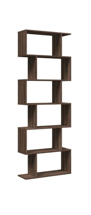 Biblioteca/separator, 6 niveluri, stejar maro, 70x24x193 cm, lemn..