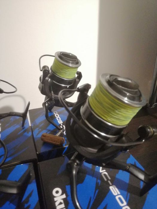 4 Mulinete impecabile Okuma Inception 6000 echipate cu fir de 0.28