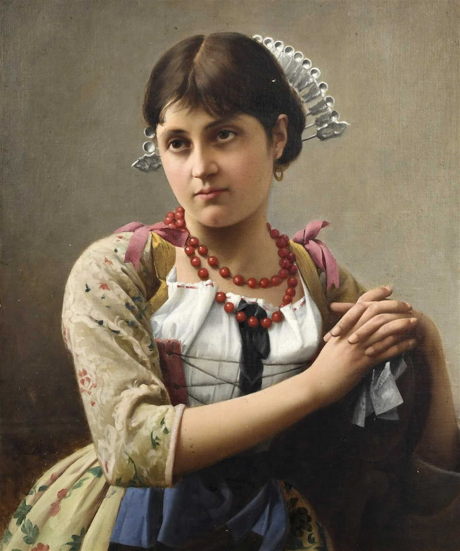 Картина. авт. Джованни Рота. Конец 19го века. Итальянская девушка.