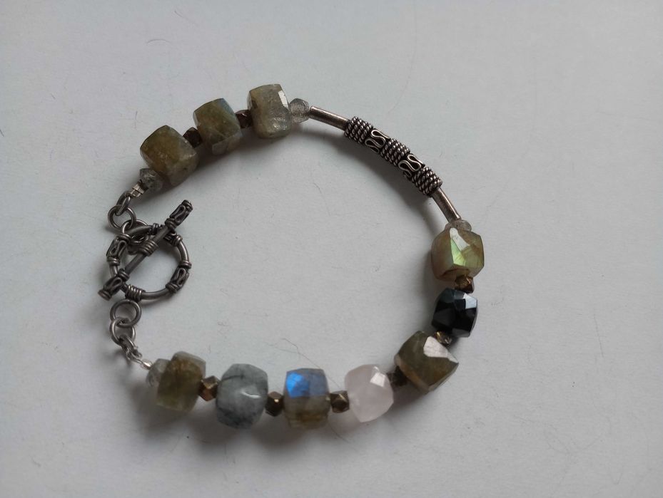 bratara argint si pietre semipretioase naturale India,boho chic