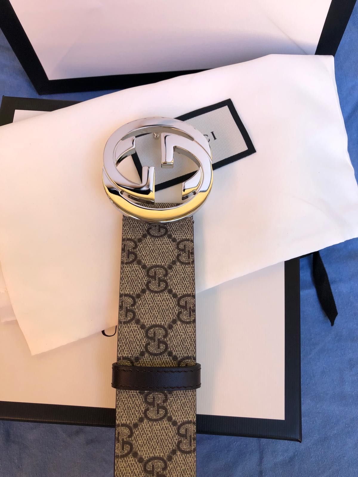 Curea Gucci supreme originala bej mărimea 95