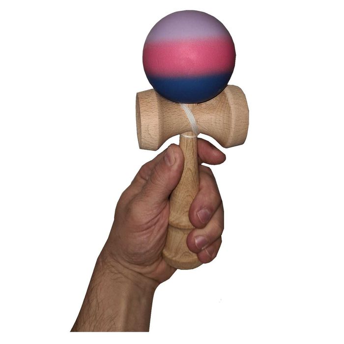 Kendama profesionala lemn fag 18 cm vopsea aderenta mata, Purple Gloss