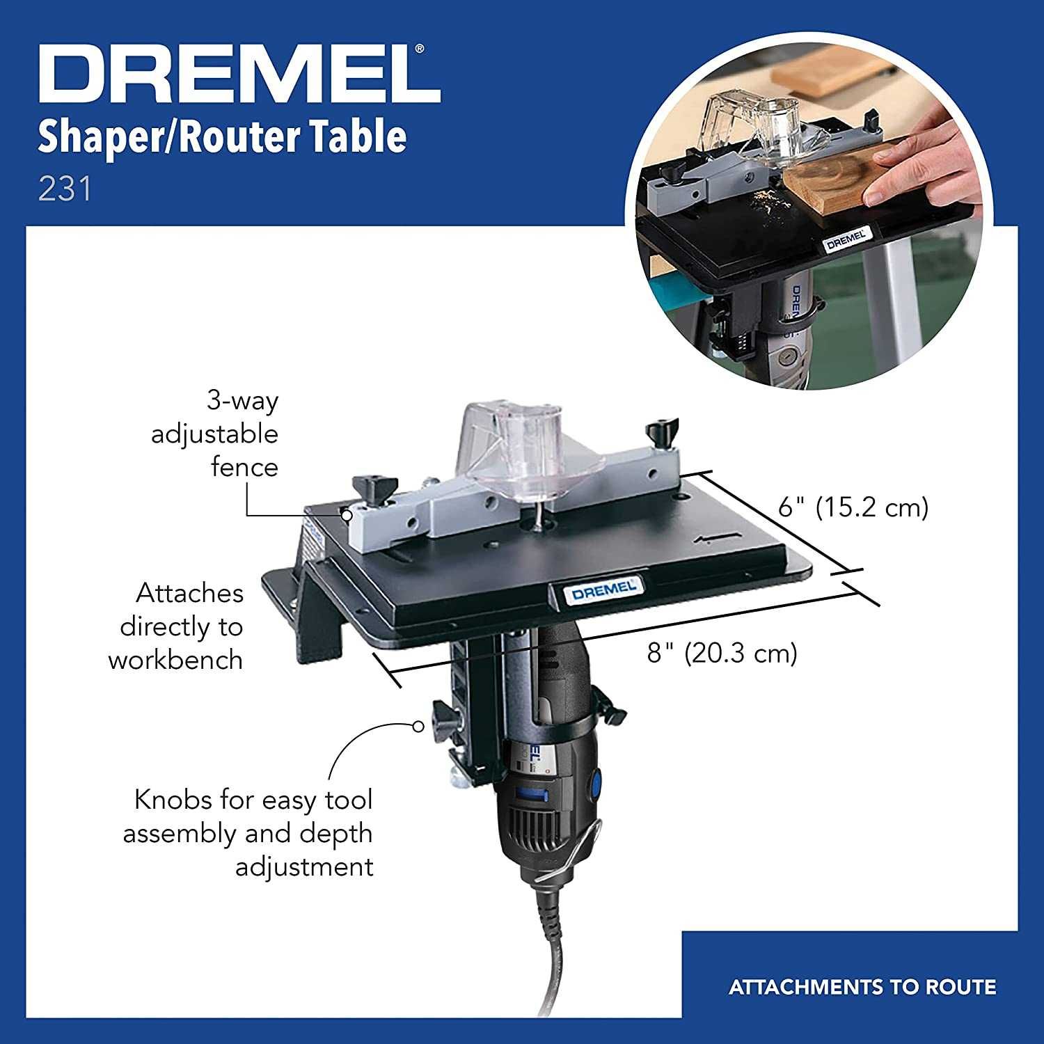 DREMEL 231 маса за фрезоване с мултифункционален инструмент-прав шлайф