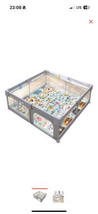 Игровой манеж IMBABY 180x150x66 см, серый