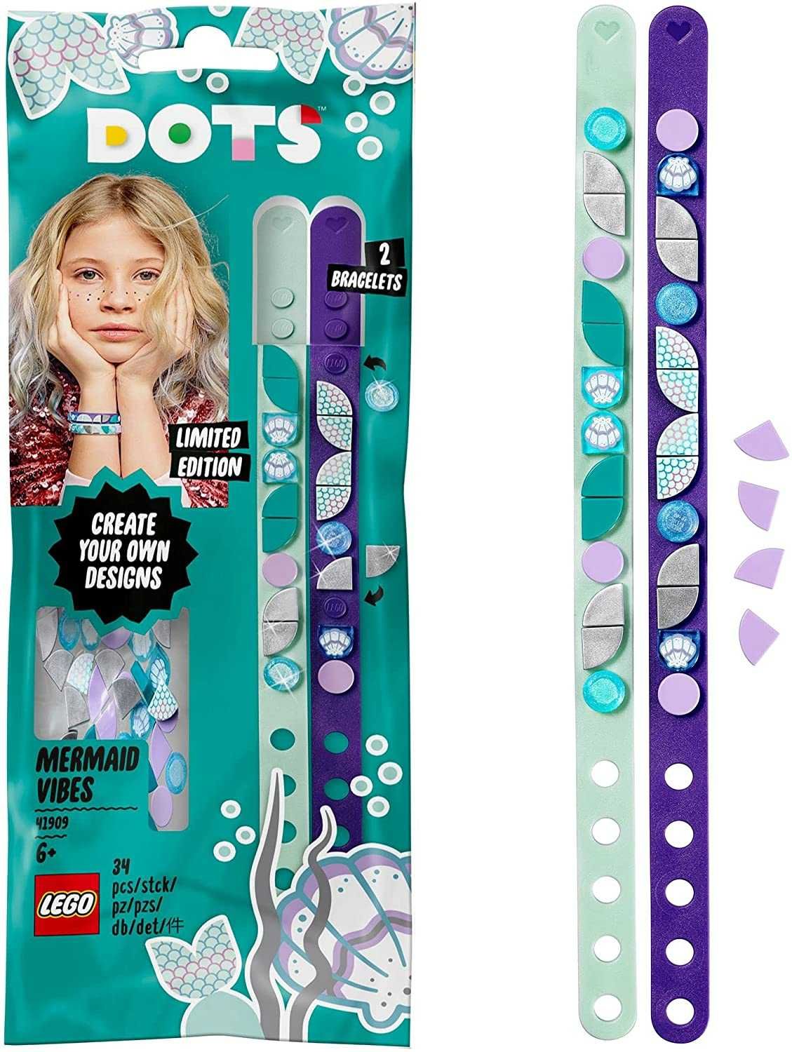 НОВИ! LEGO® DOTS™ 41909 - Гривни Mermaid Vibes