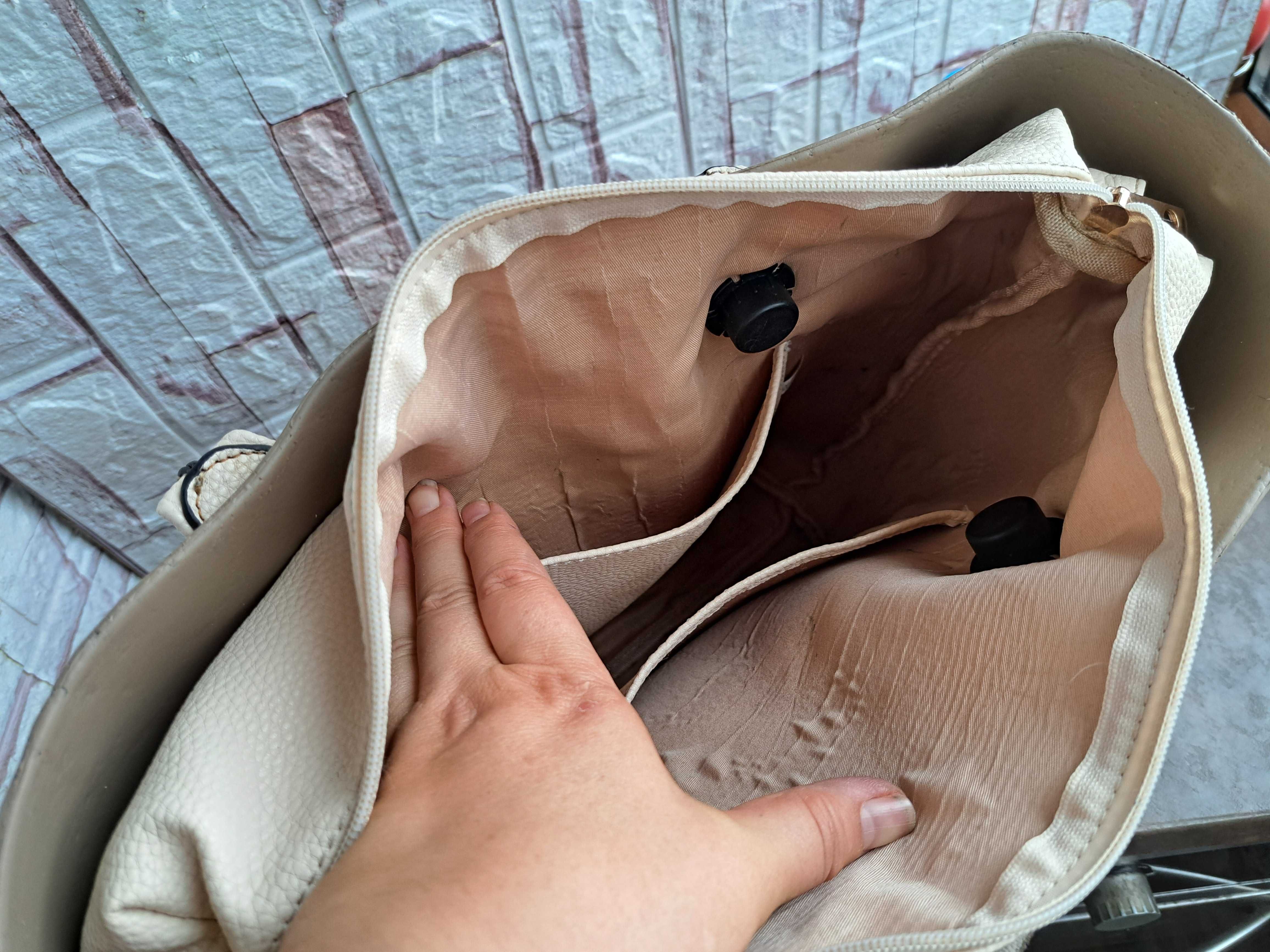 дамска чанта O BAG,бежово ,силиконова,голяма