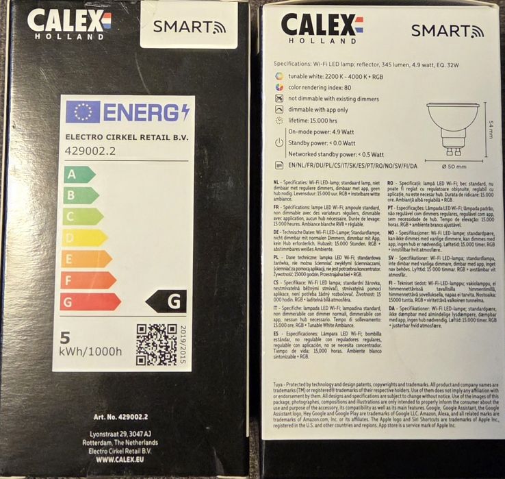 Becuri smart CALEX (wi-fi) GU10 (2 buc)