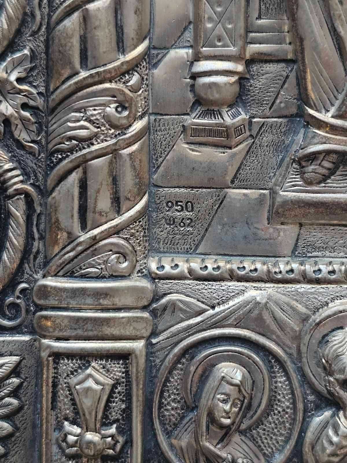 Икона на Богородица с Младенеца и събор на светци – сребро 950