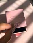 Inel inima roz+cutie tip Pandora rhinestone cristale Swarovski