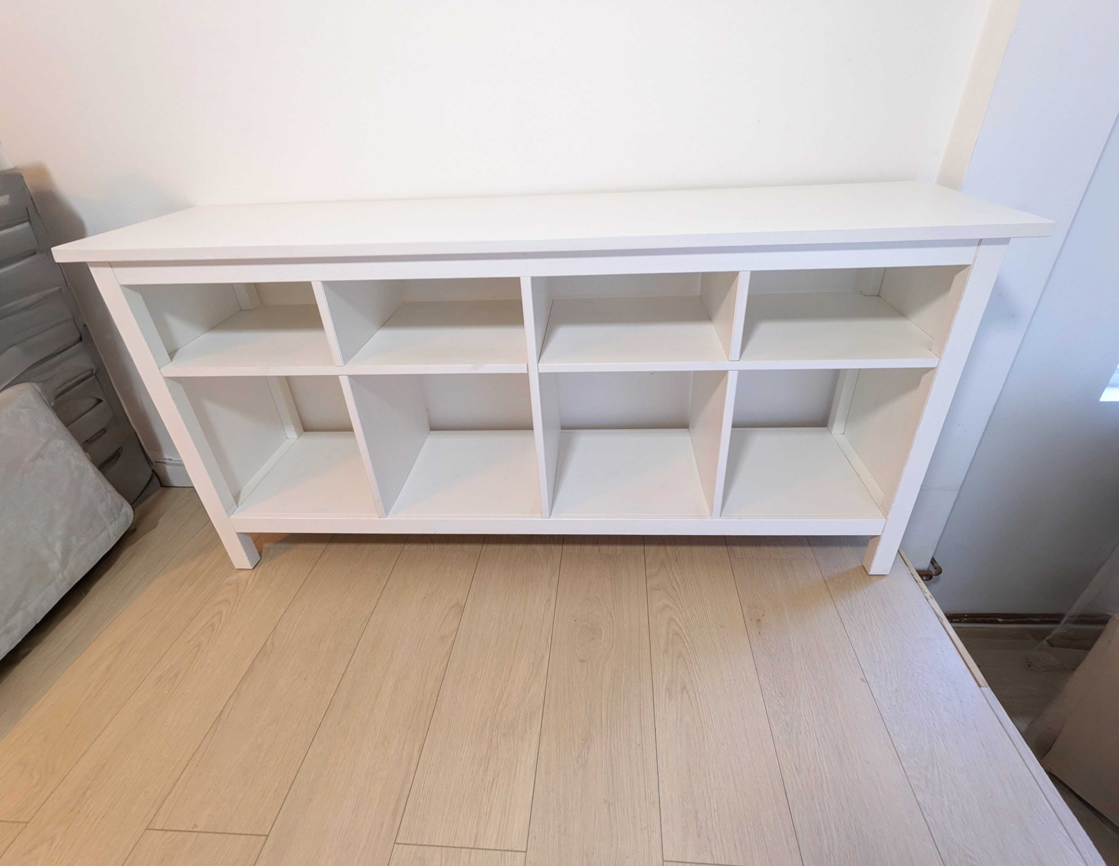 Consolă Hemnes IKEA, lemn masiv pin, finisaj alb mat, 157 cm X 40 cm