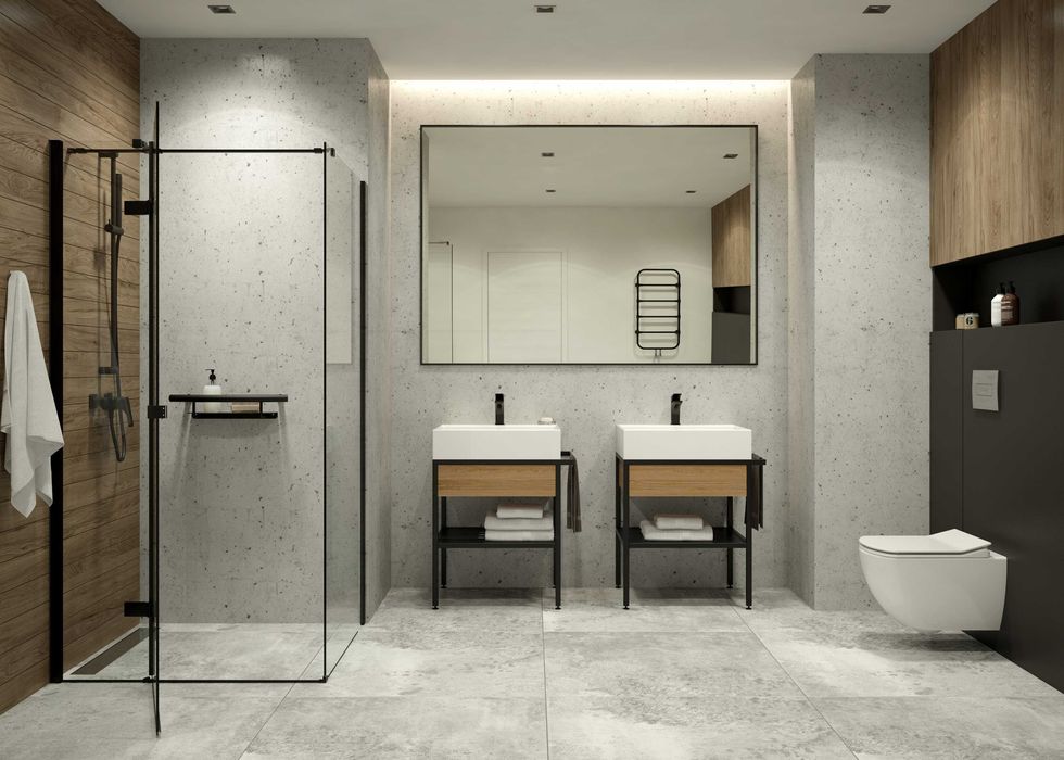 Черен смесител за Душ и Вана Hiacynt Nero - Стенен монтаж BQH_N40M