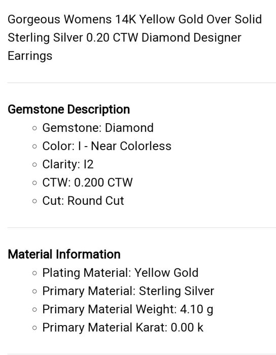 Cercei din argint suflați cu aur și cu pietre de diamant.