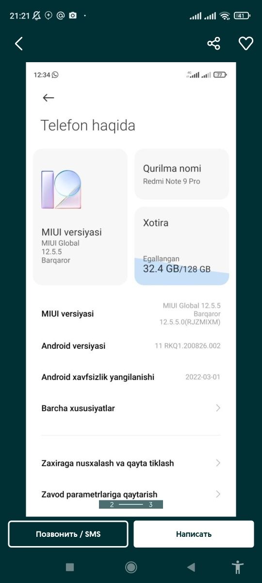 Redmi 9 pro 8/128gb