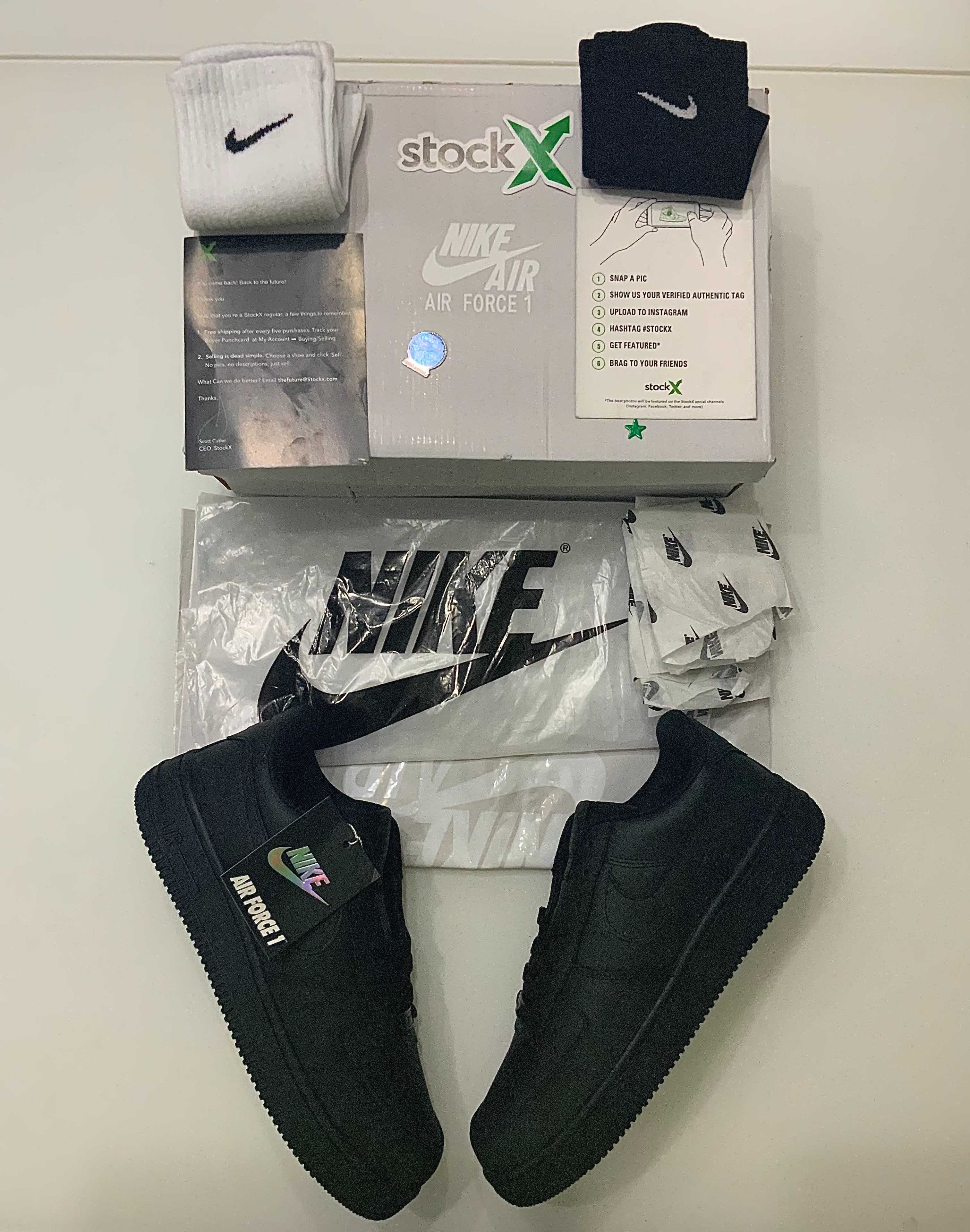 Nike Air Force 1 AF1 Full black / чисто черно (от/до 36-46 размер)