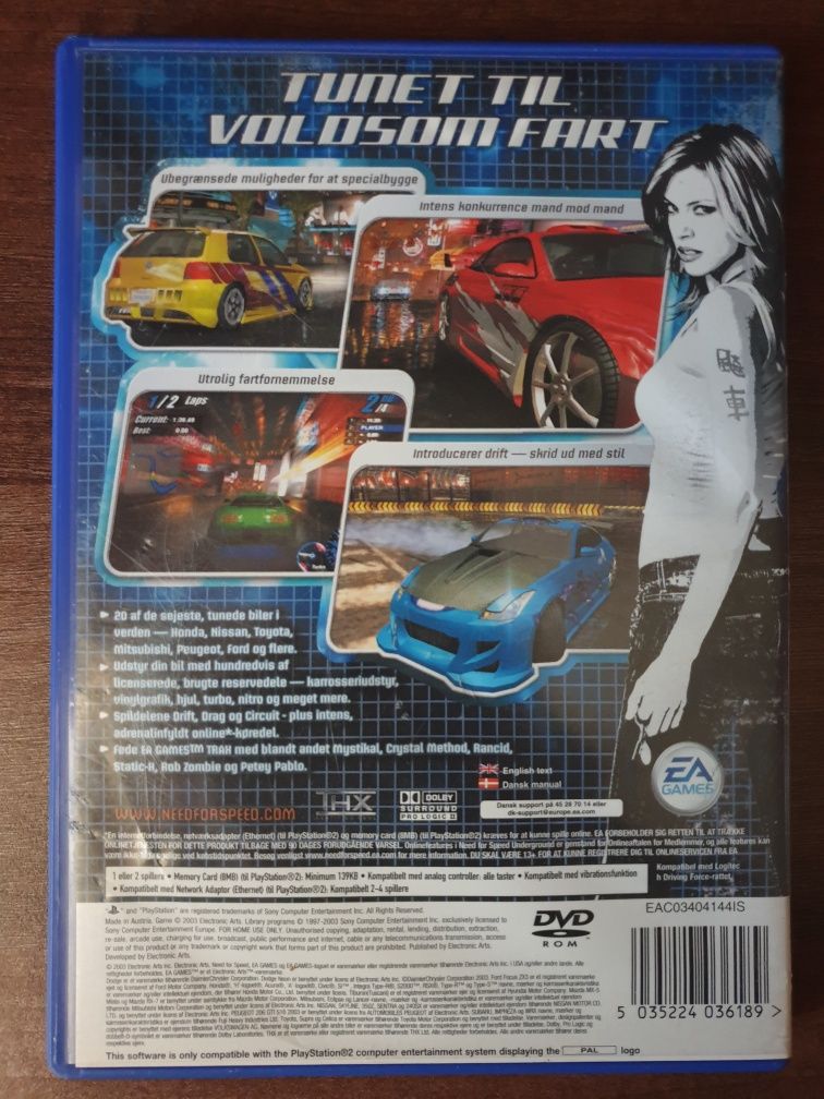 NFS/Need For Speed Underground PS2/Playstation 2