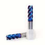Freza din otel de tungsten HRC65, 4 capete, acoperire cu nano albastru