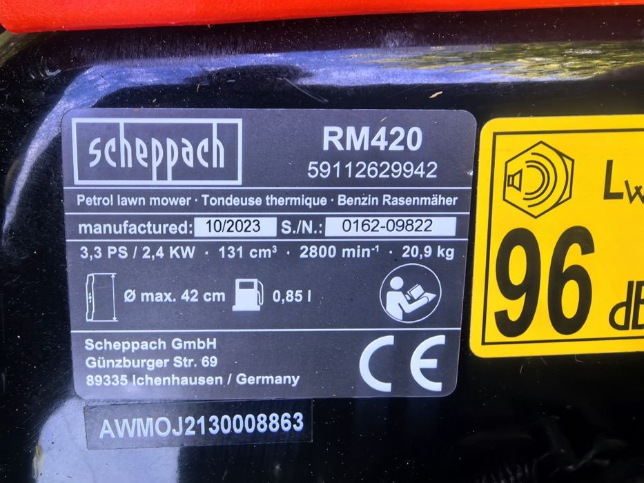 КАТО НОВА!!!SCHEPPACH RM 420 Бензинова косачка за трева
