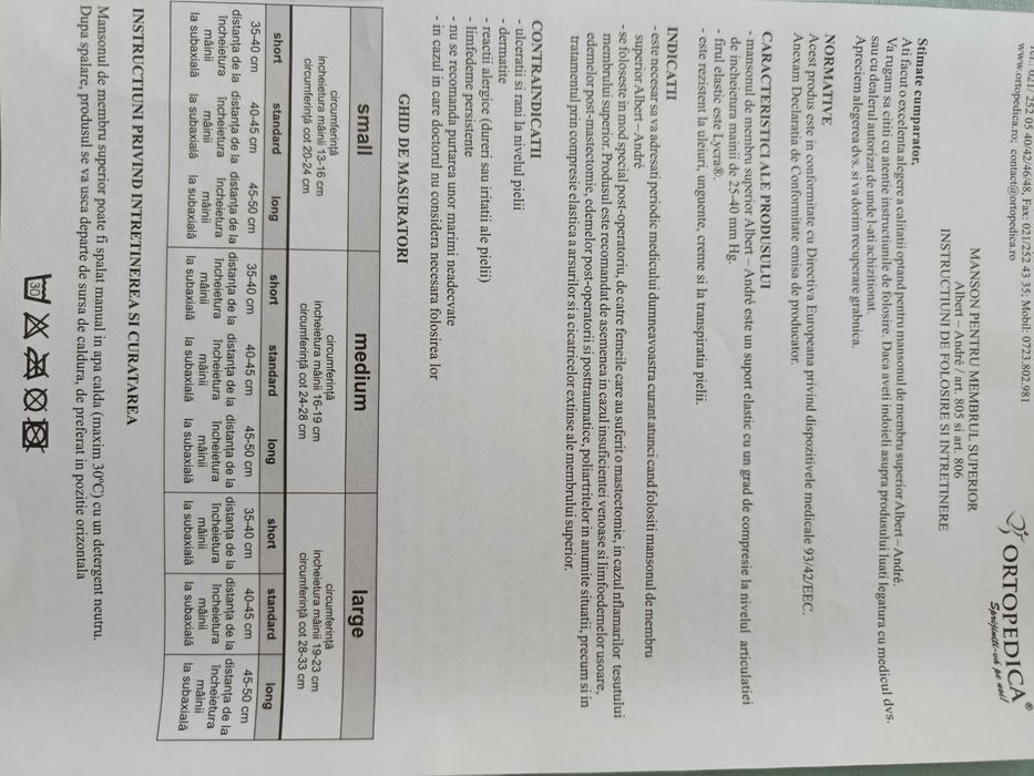 maneca compresiva cot-incheietura 30-40 mmHg AAndre  KK2 bej
