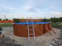 Piscina supraterana metalica imitatie lemn 500x300cm - Made in Spain