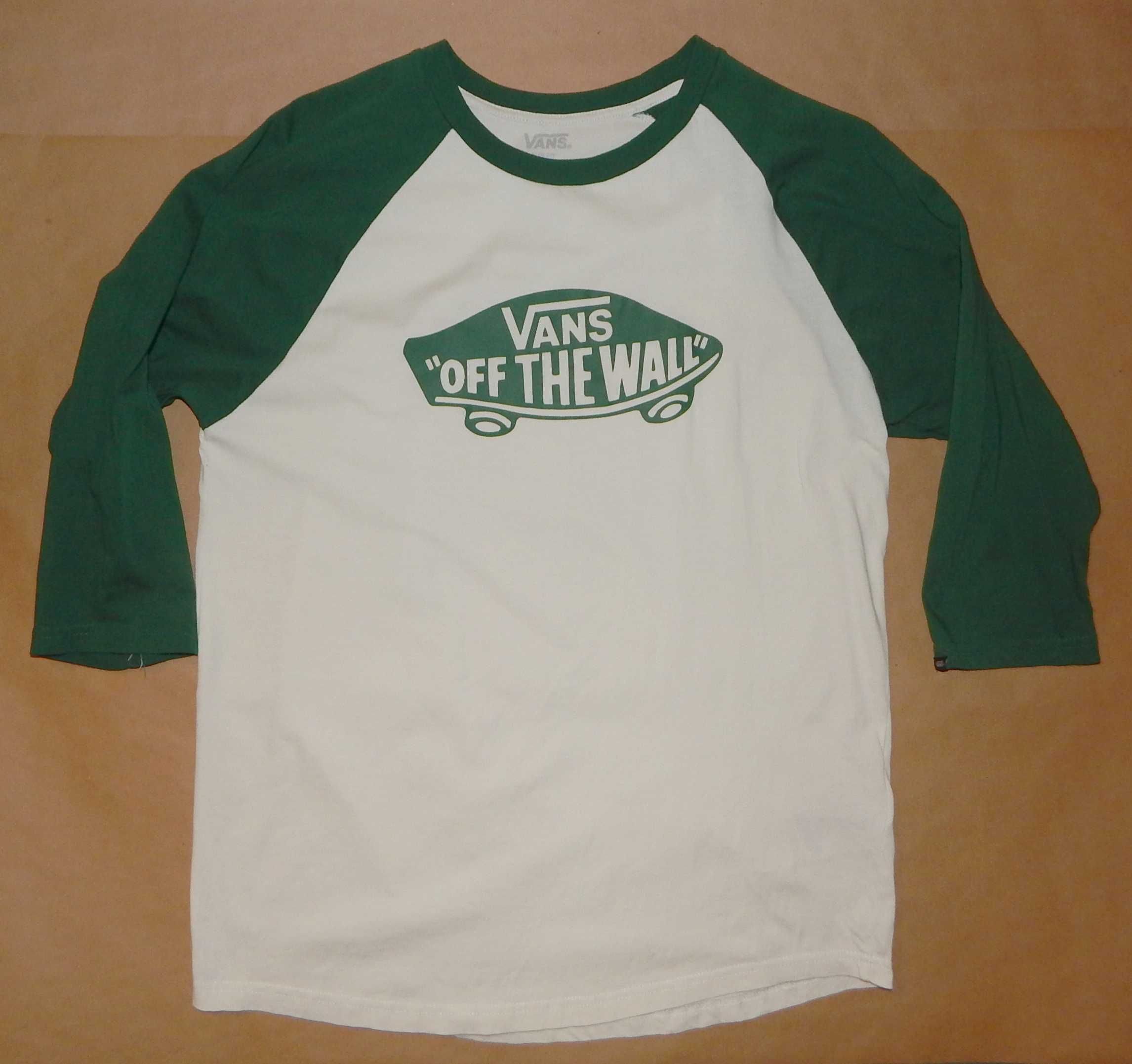 Bluza Vans Of The Wall, bej-verde, maneci 3/4, purtata o data, L