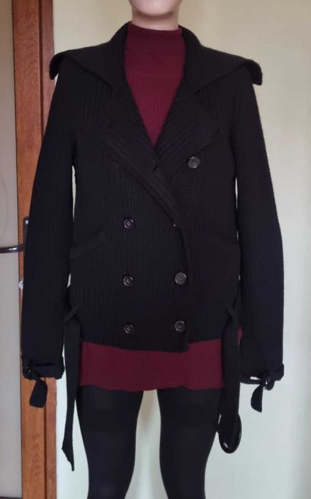 Cardigan dama Hugo Boss, marimea M, lana merino 100%, negru