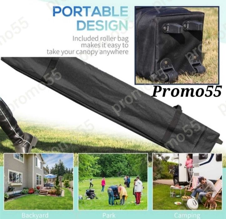 Калъф за сгъваема шатра хармоника, с колелца и две дръжки